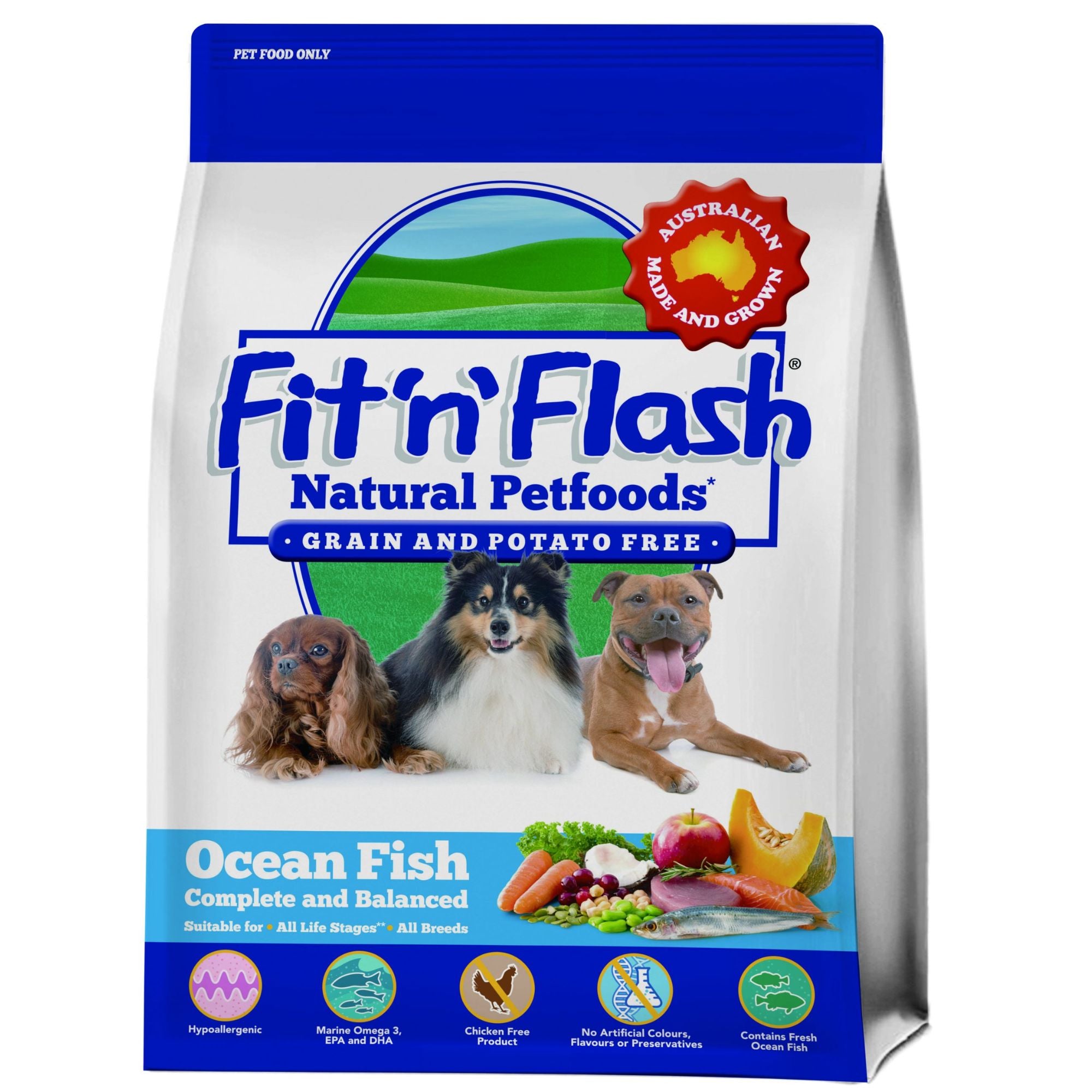Fit'n'Flash Grain & Potato Free Dry Dog Food - Ocean Fish