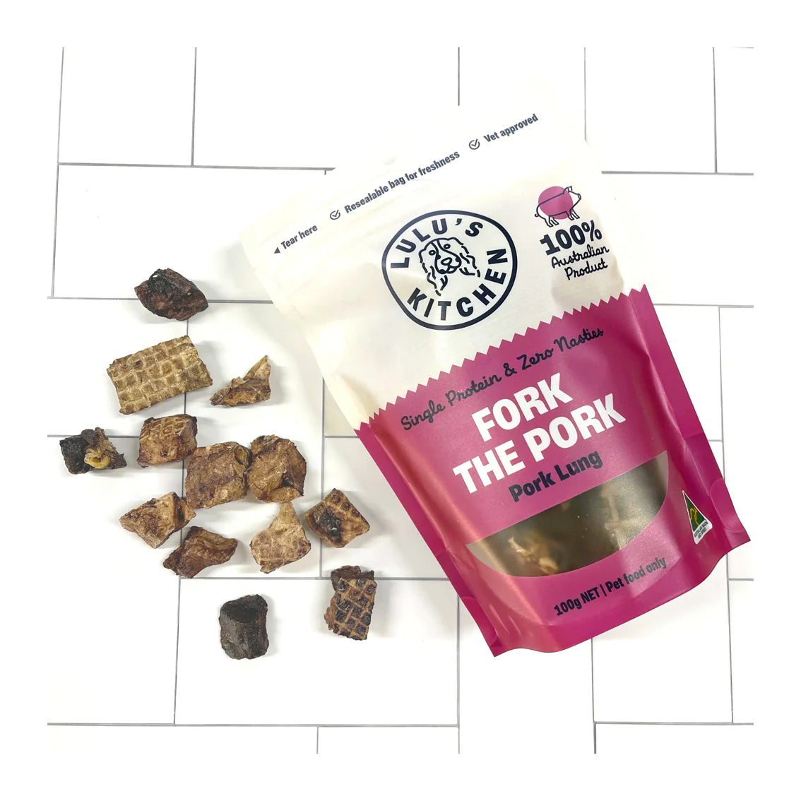 Lulu's Kitchen Fork the Pork Dog Treats 100g