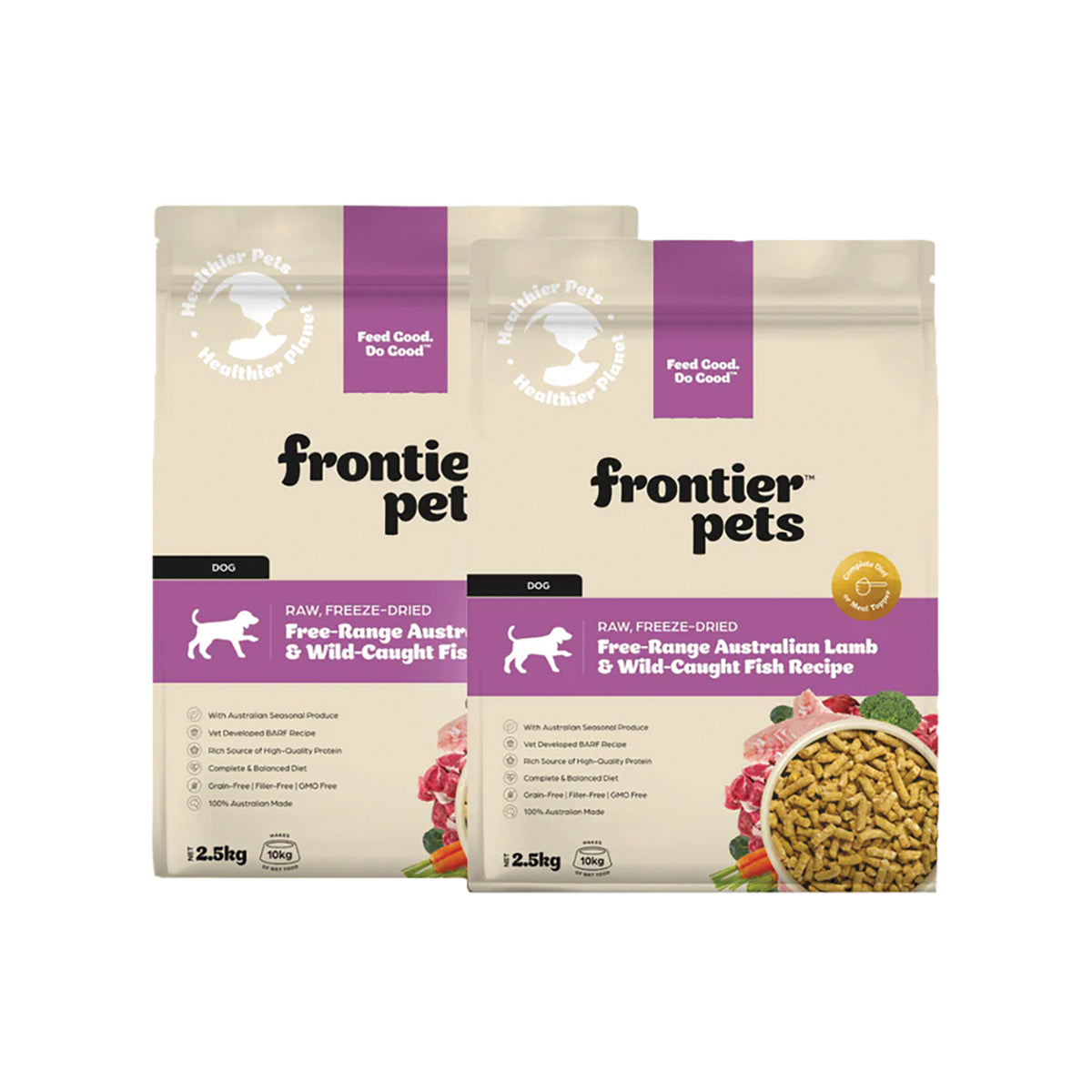 Frontier Pets Free-Range Lamb & Wild Caught Fish Freeze-Dried Raw Adult Dog Food