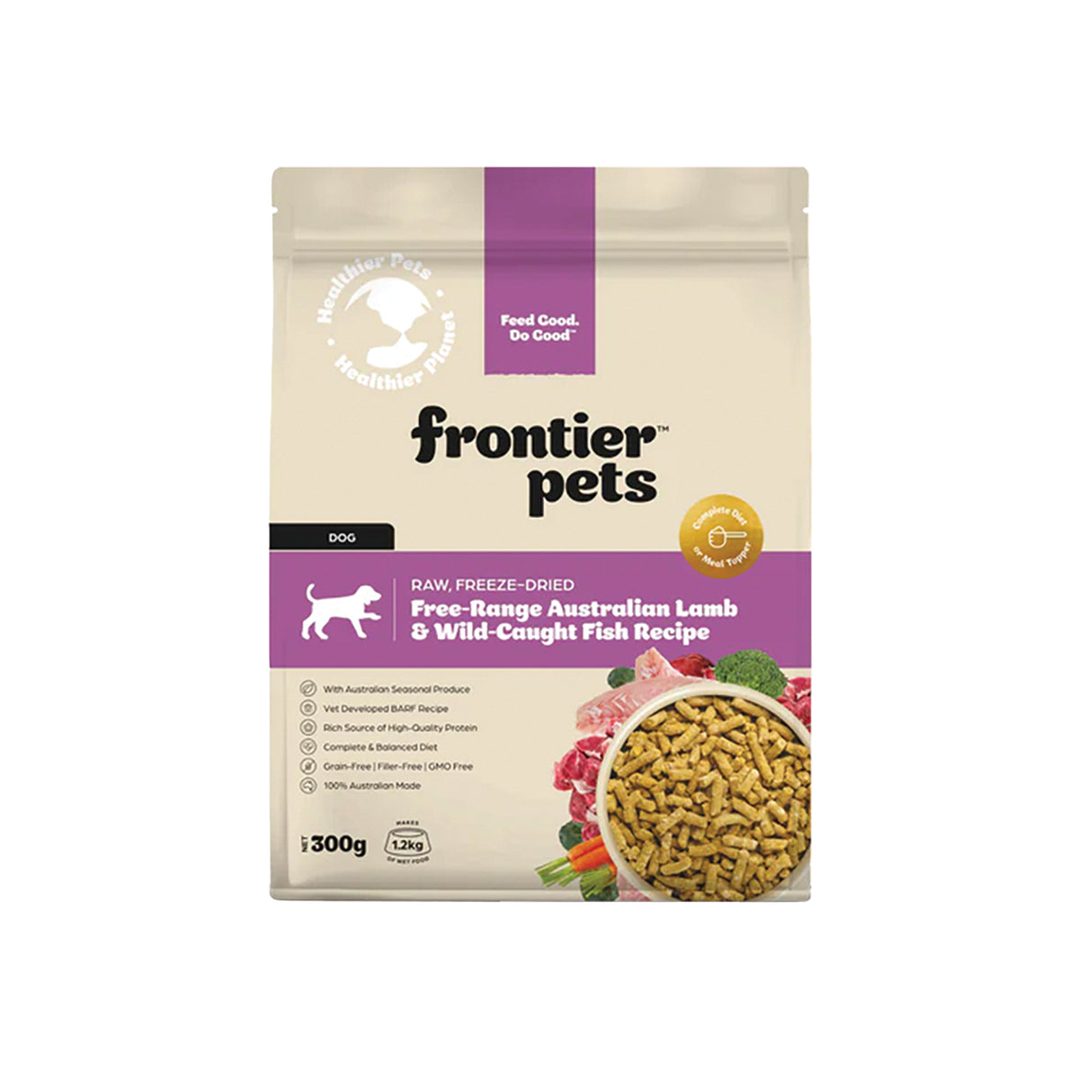 Frontier Pets Free-Range Lamb & Wild Caught Fish Freeze-Dried Raw Adult Dog Food