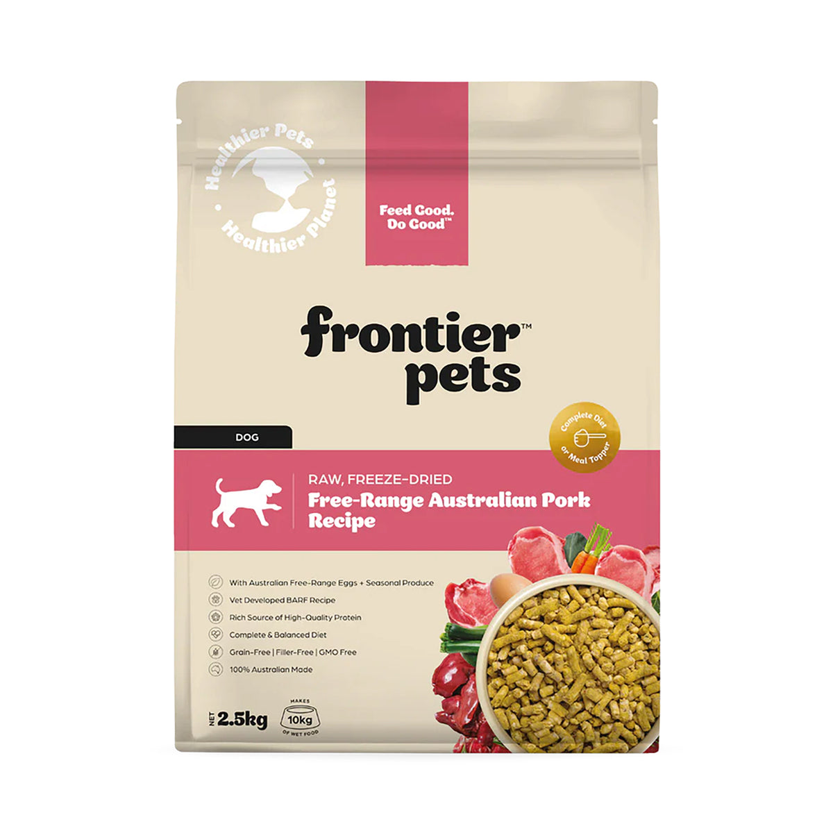 Frontier Pets Free-Range Pork Freeze-Dried Raw Adult Dog Food