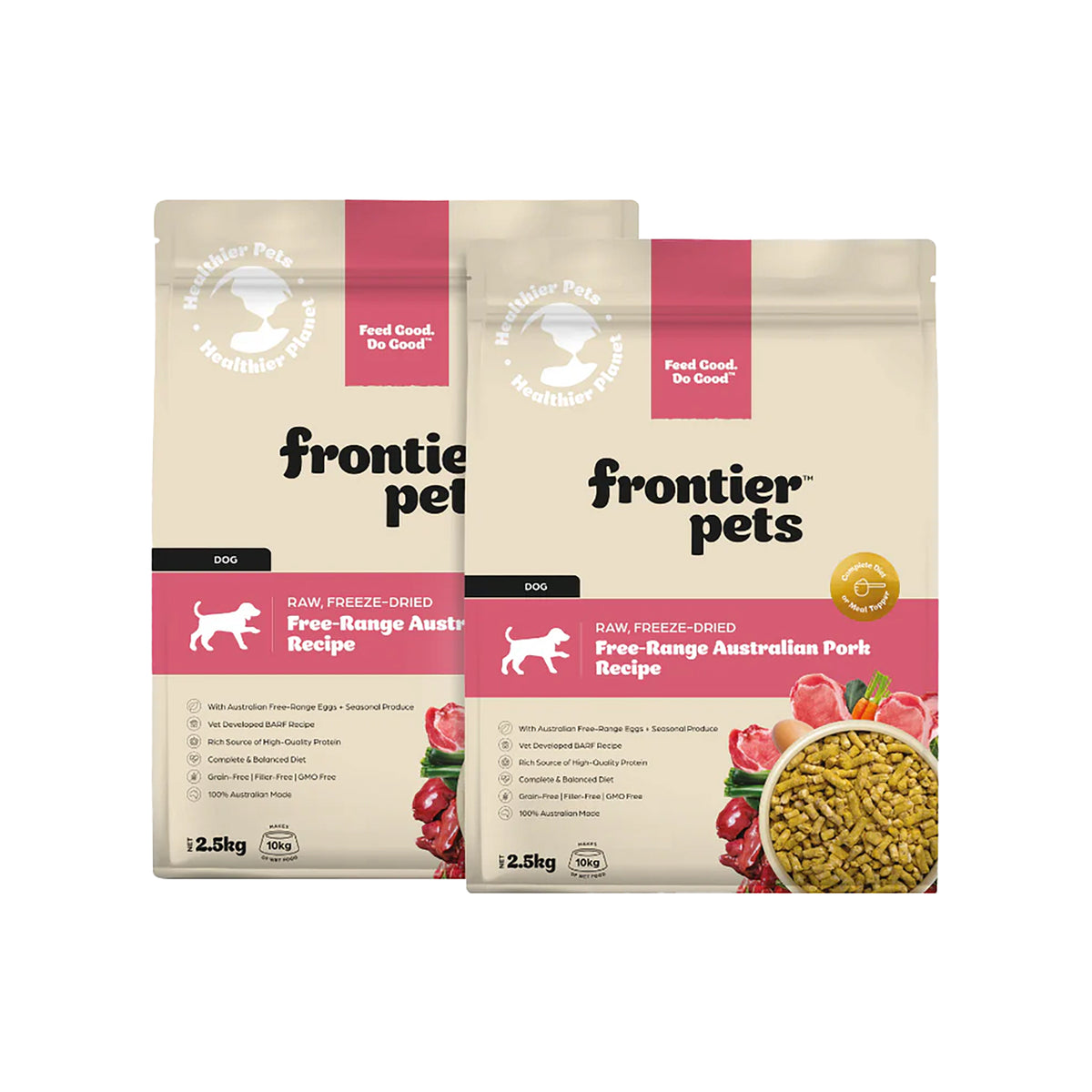Frontier Pets Free-Range Pork Freeze-Dried Raw Adult Dog Food