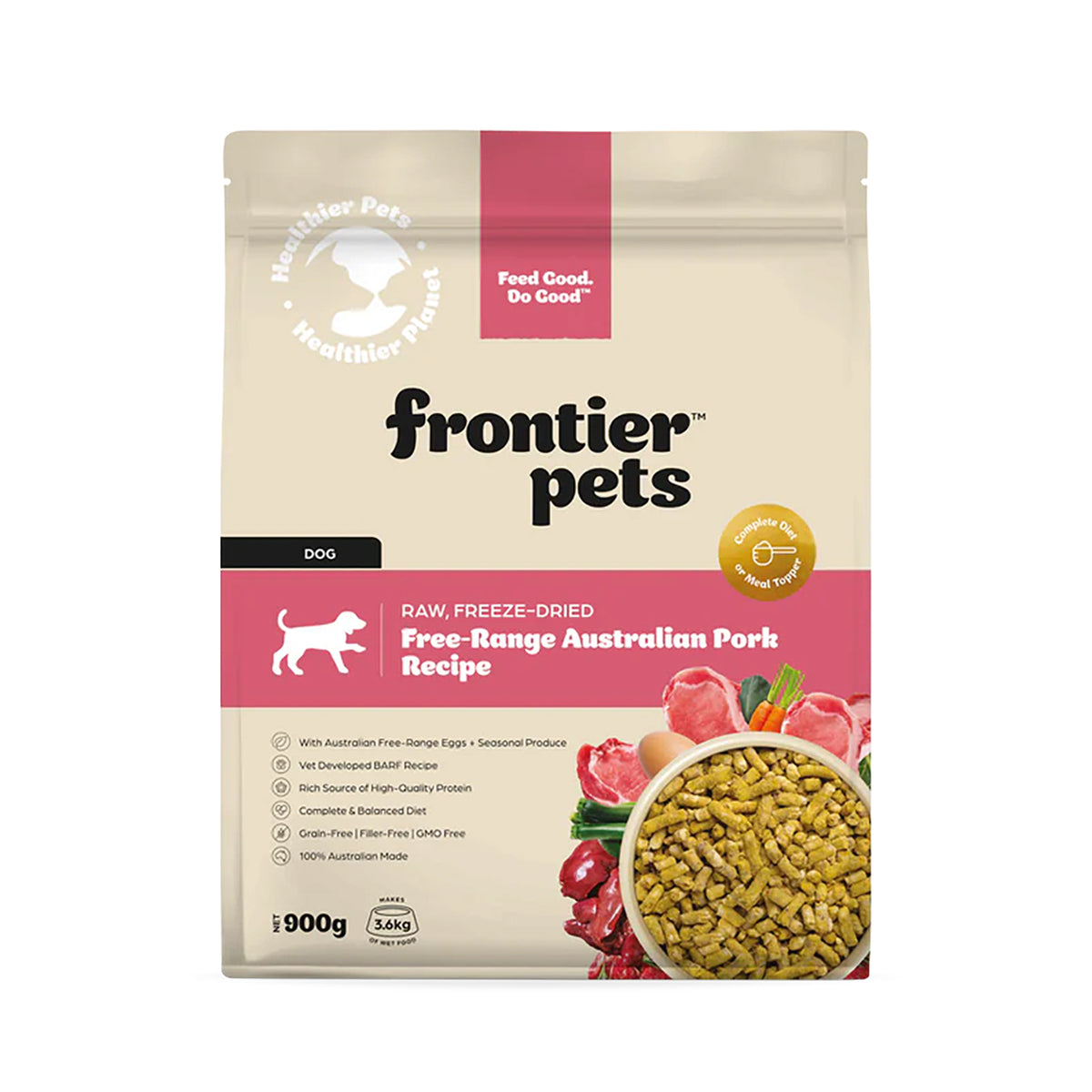 Frontier Pets Free-Range Pork Freeze-Dried Raw Adult Dog Food