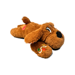 Gingerbread Droolly Dog plush, three-quarter view