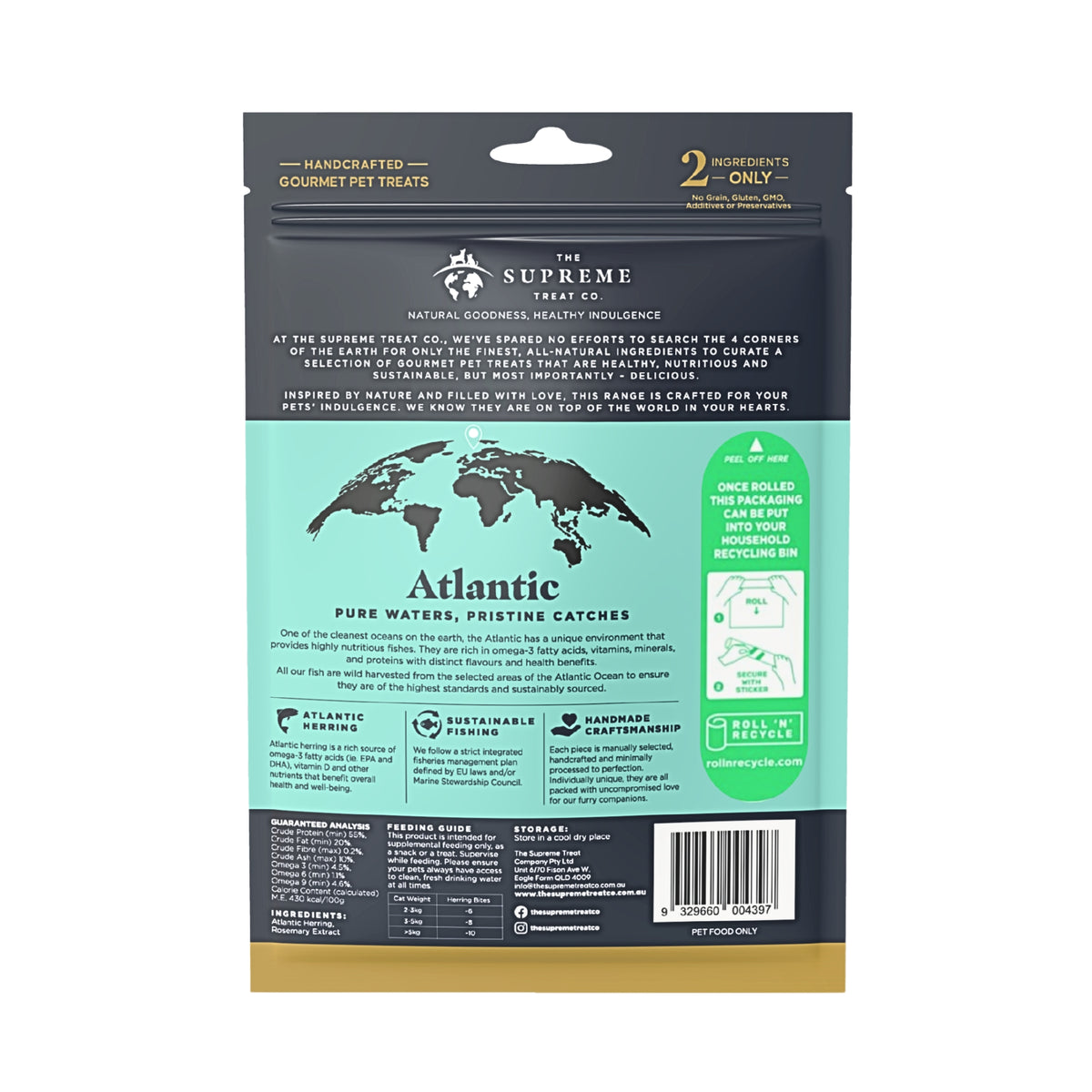 The Supreme Treat Co Herring Bites Treats for Adult Cats 50g