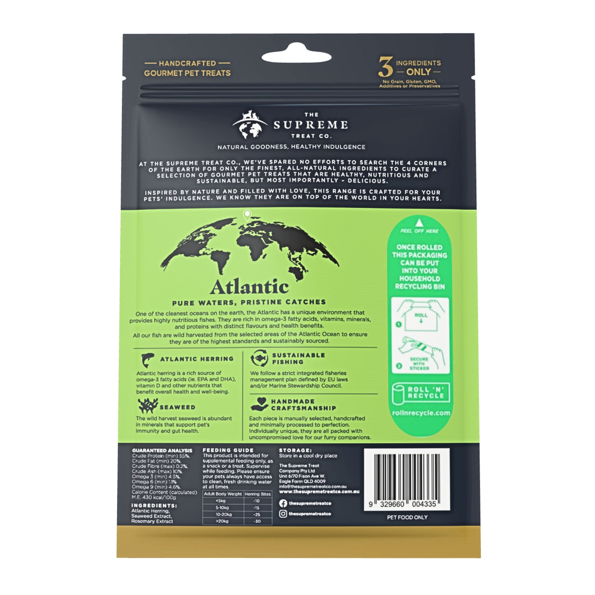 The Supreme Treat Co Herring Bites with Seaweed for Puppies 80g