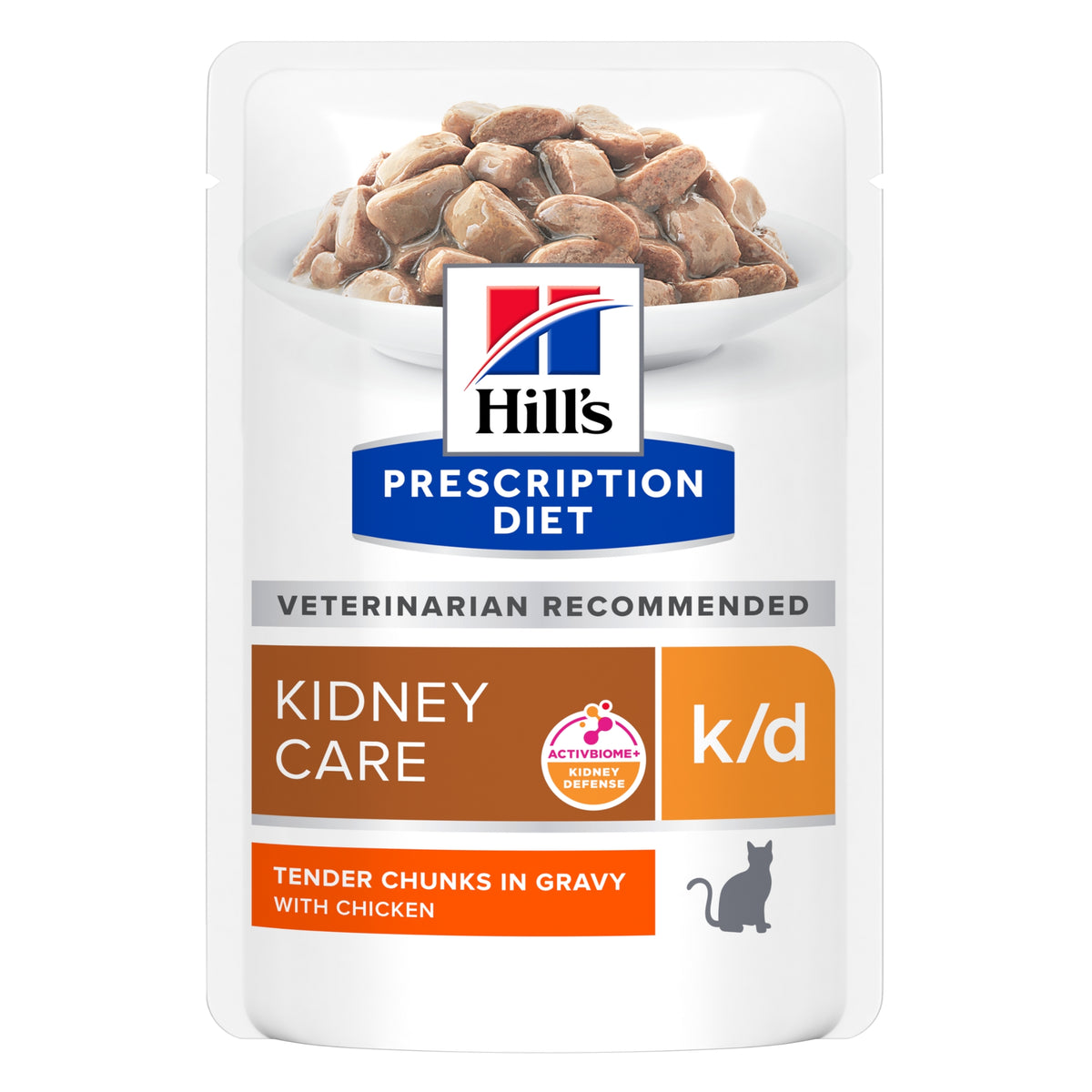 Hill's Prescription Diet Feline k/d Kidney Care Chicken Wet Cat Food Pouches 12X85g