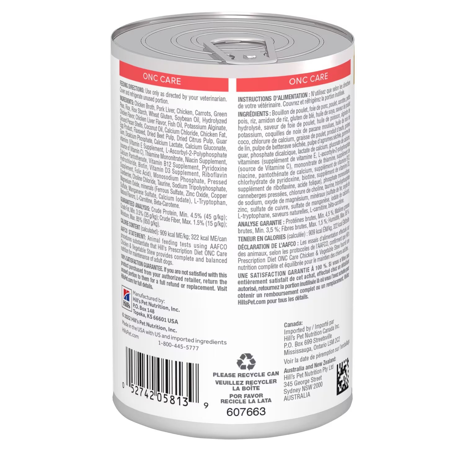 Hill's Prescription Diet ONC Care Chicken & Vegetable Stew Wet Dog Food 354g x 12