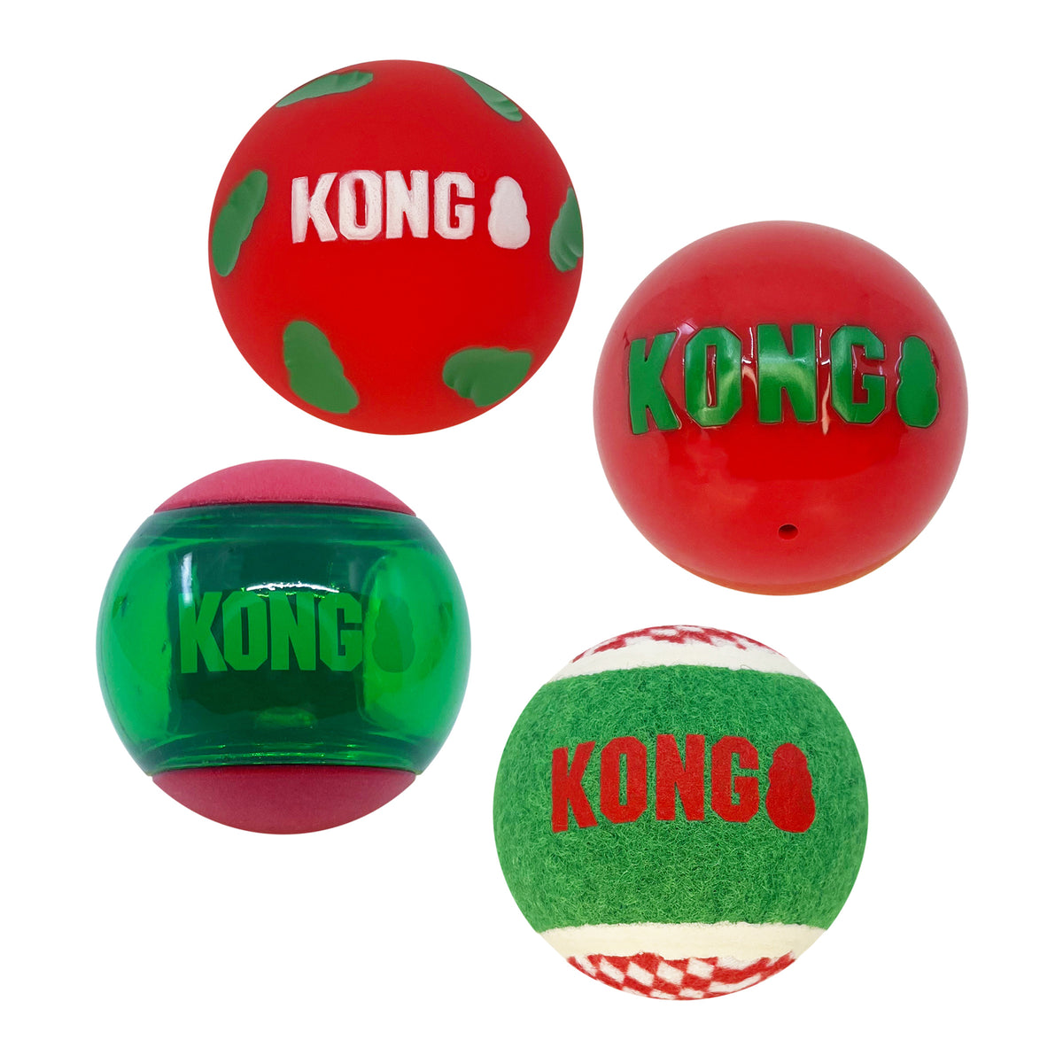 KONG Holiday Occasion Balls - 4 Pack Medium