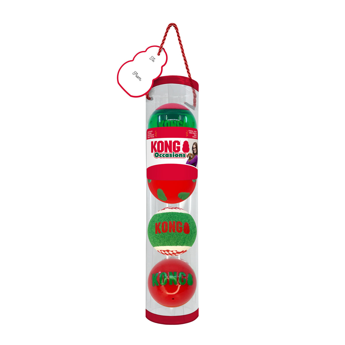 KONG Holiday Occasion Balls - 4 Pack Medium