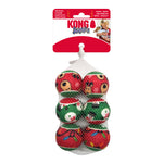 KONG Holiday SqueakAir Balls - 6 Pack