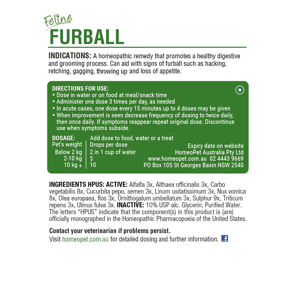 HomeoPet Feline Hairball 15mL