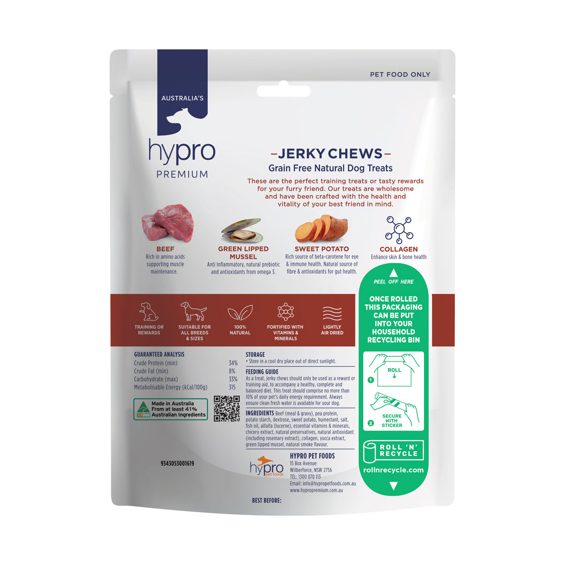 Hypro Premium Beef Jerky Chews 100g
