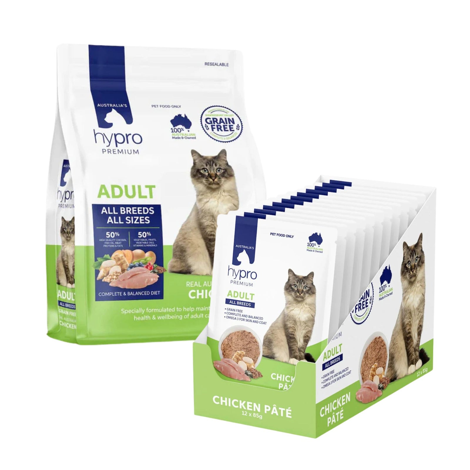 Hypro Premium Grain Free Chicken for Cats Dry + Wet Food Value Bundle