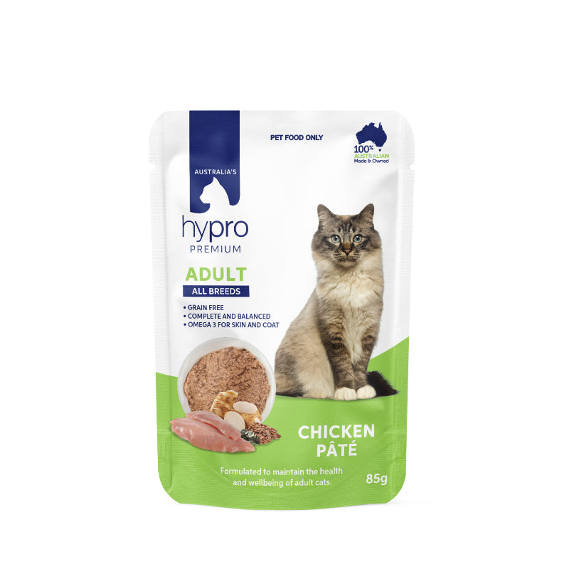 Hypro Premium Grain Free Chicken Paté for Adult Cats 85g x 12