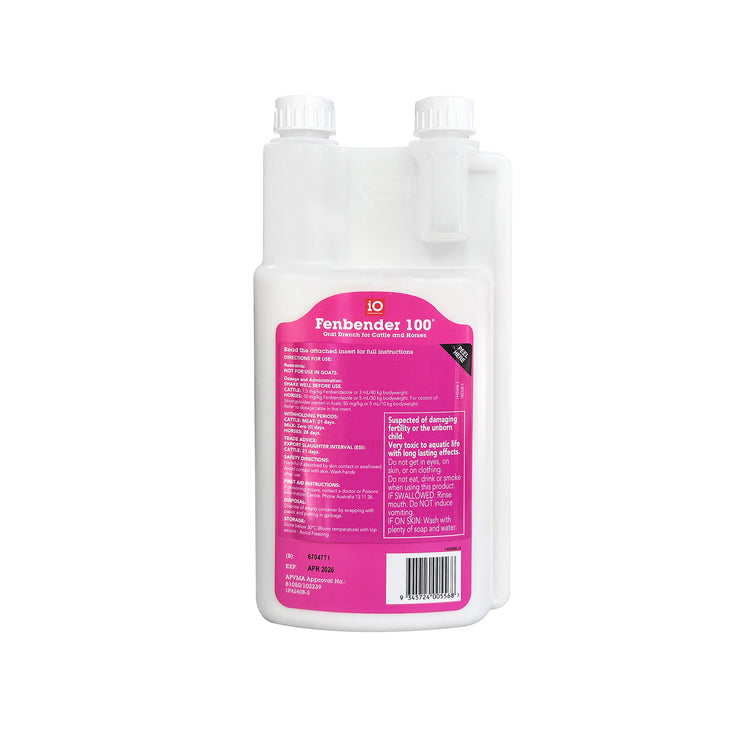 Buy iO Fenbender 100 Worming Drench for Horses & Cattle – vet-n-pet DIRECT
