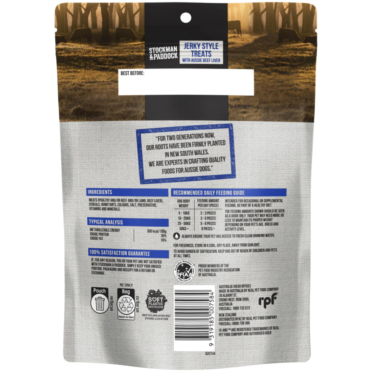 Stockman & Paddock Aussie Beef Jerky Style Dog Treats 500g