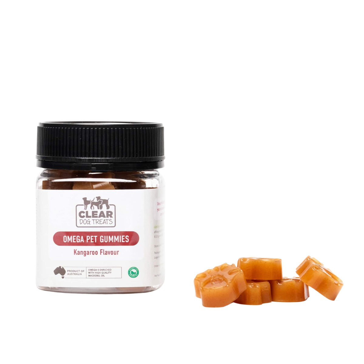 CLEAR Dog Treats Omega Pet Gummies - Kangaroo