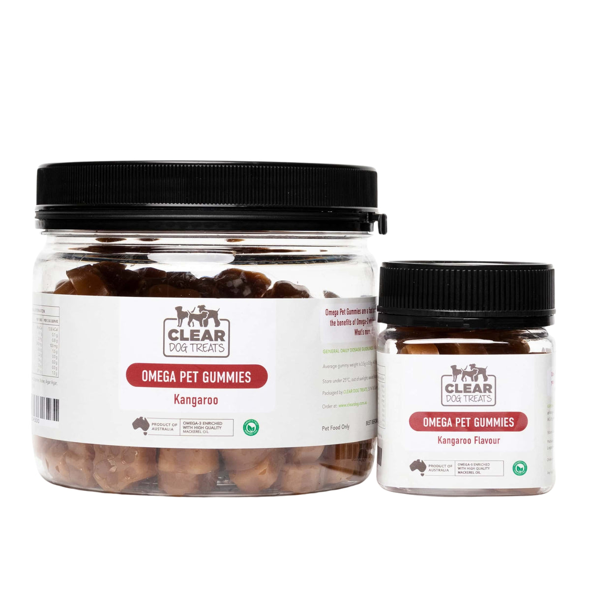 CLEAR Dog Treats Omega Pet Gummies - Kangaroo
