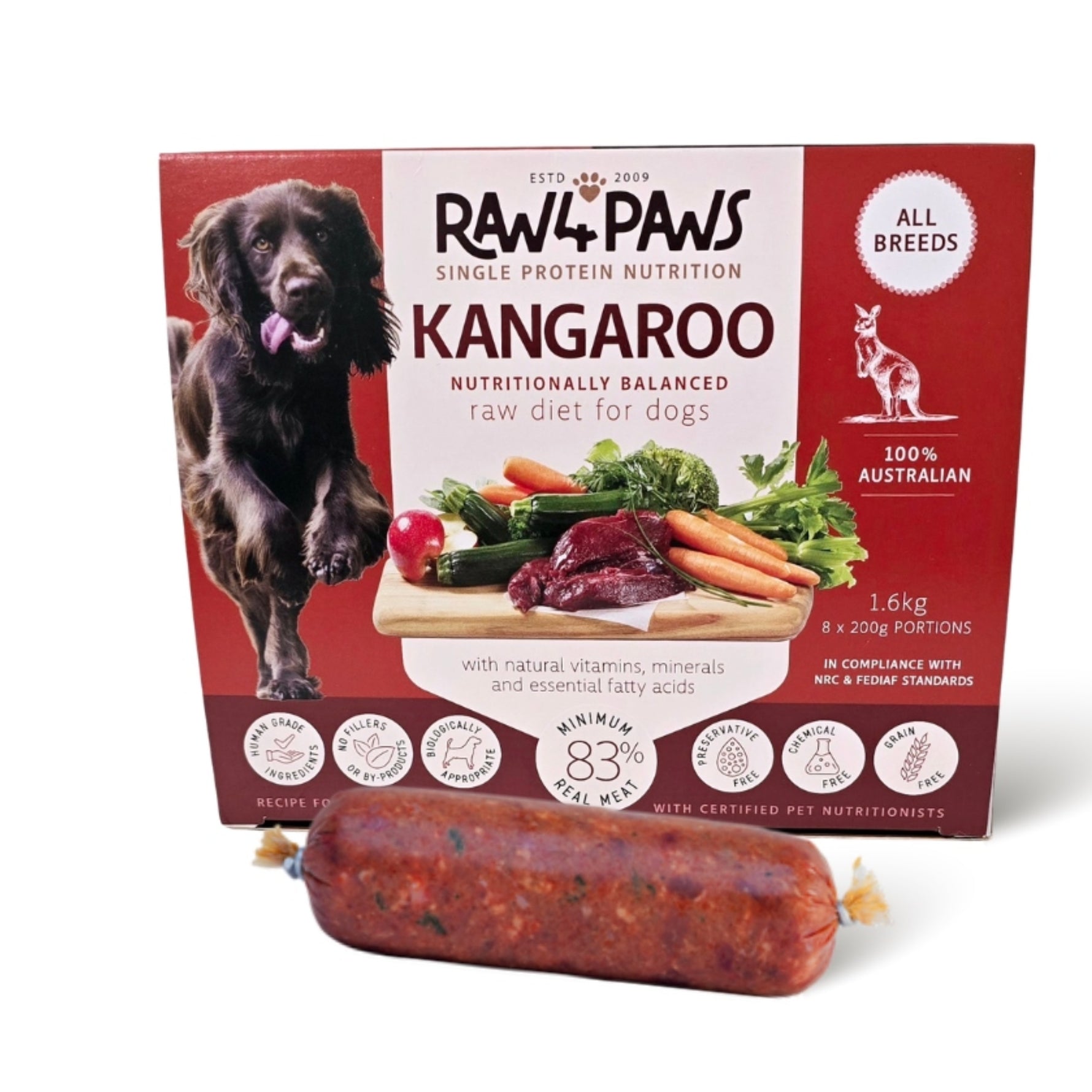 Raw4Paws Kangaroo Raw Diet for Dogs (Frozen - Pickup Only)