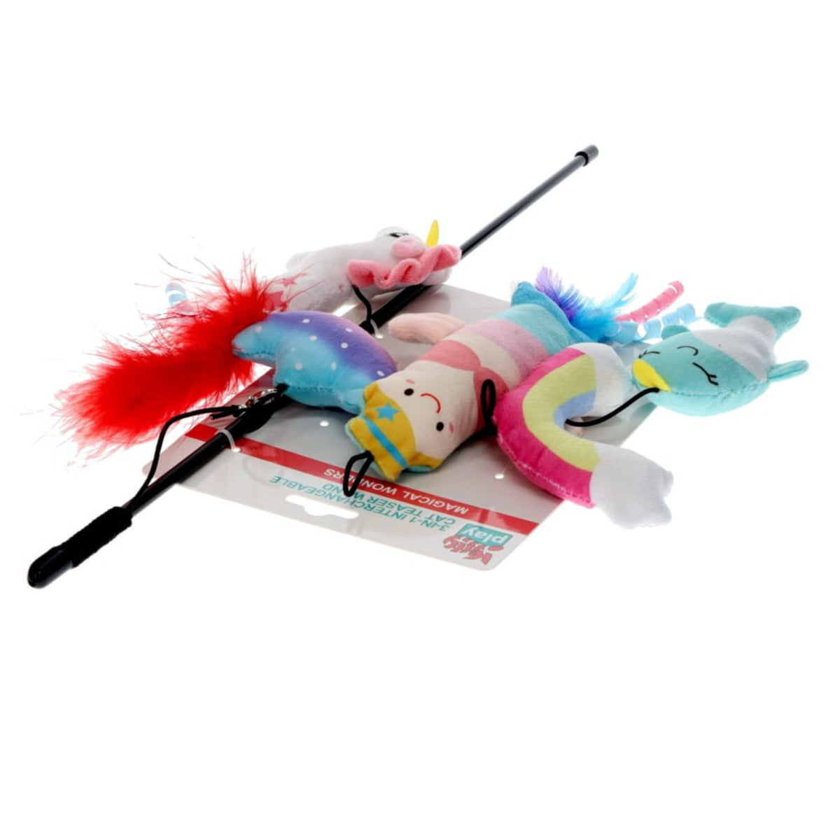 Kitty Play 3-in-1 Interchangeable Cat Teaser Wand - Magical Wonders