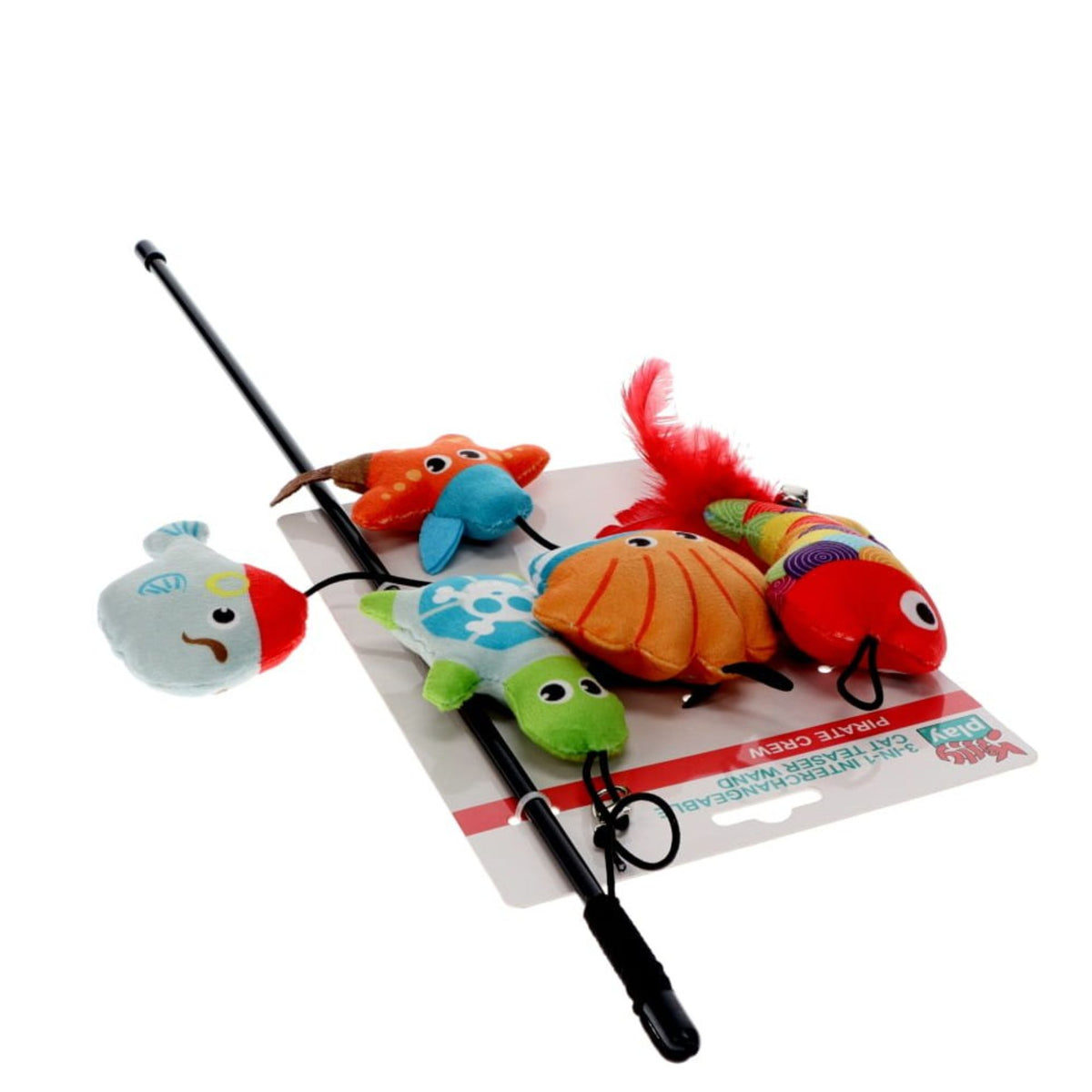 Kitty Play 3-in-1 Interchangeable Cat Teaser Wand - Pirate Crew