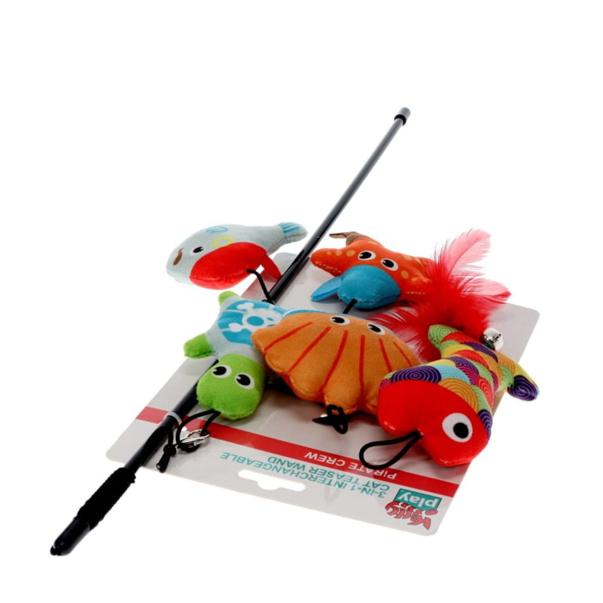 Kitty Play 3-in-1 Interchangeable Cat Teaser Wand - Pirate Crew