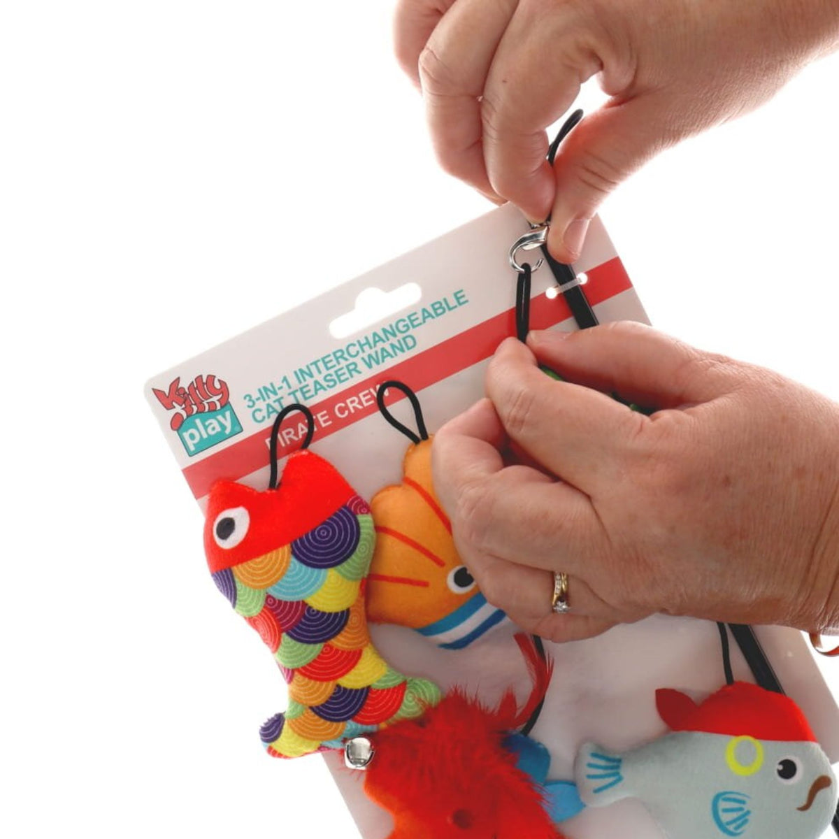 Kitty Play 3-in-1 Interchangeable Cat Teaser Wand - Pirate Crew