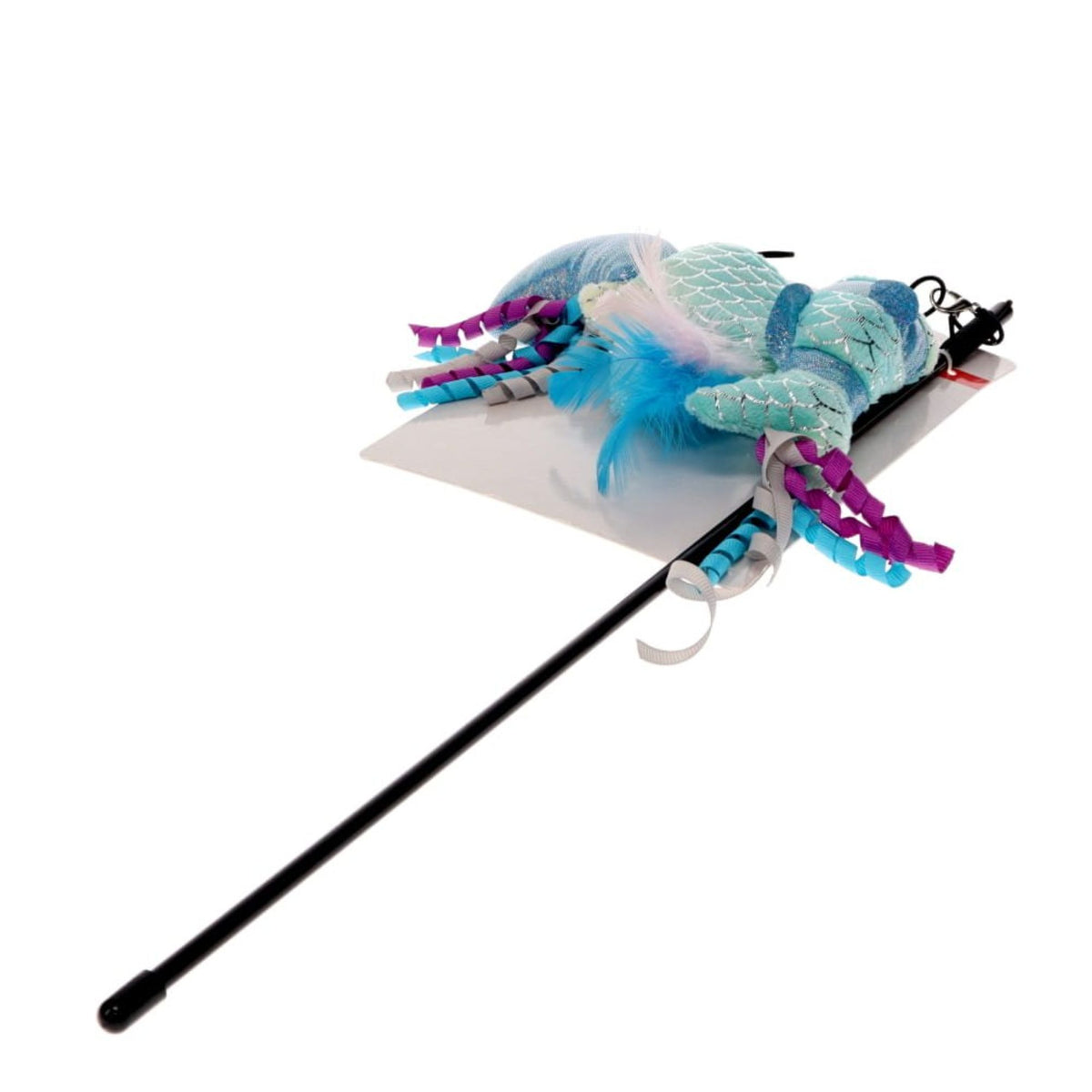 Kitty Play 3-in-1 Interchangeable Cat Teaser Wand - Metallic Sparkle Seaside Critters