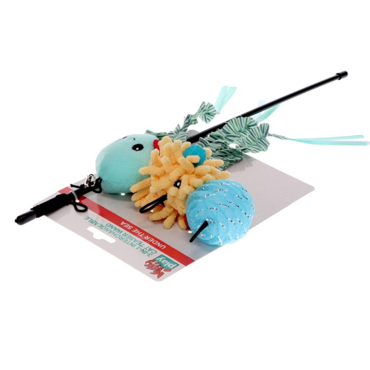 Kitty Play 3-in-1 Interchangeable Cat Teaser Wand - Under the Sea