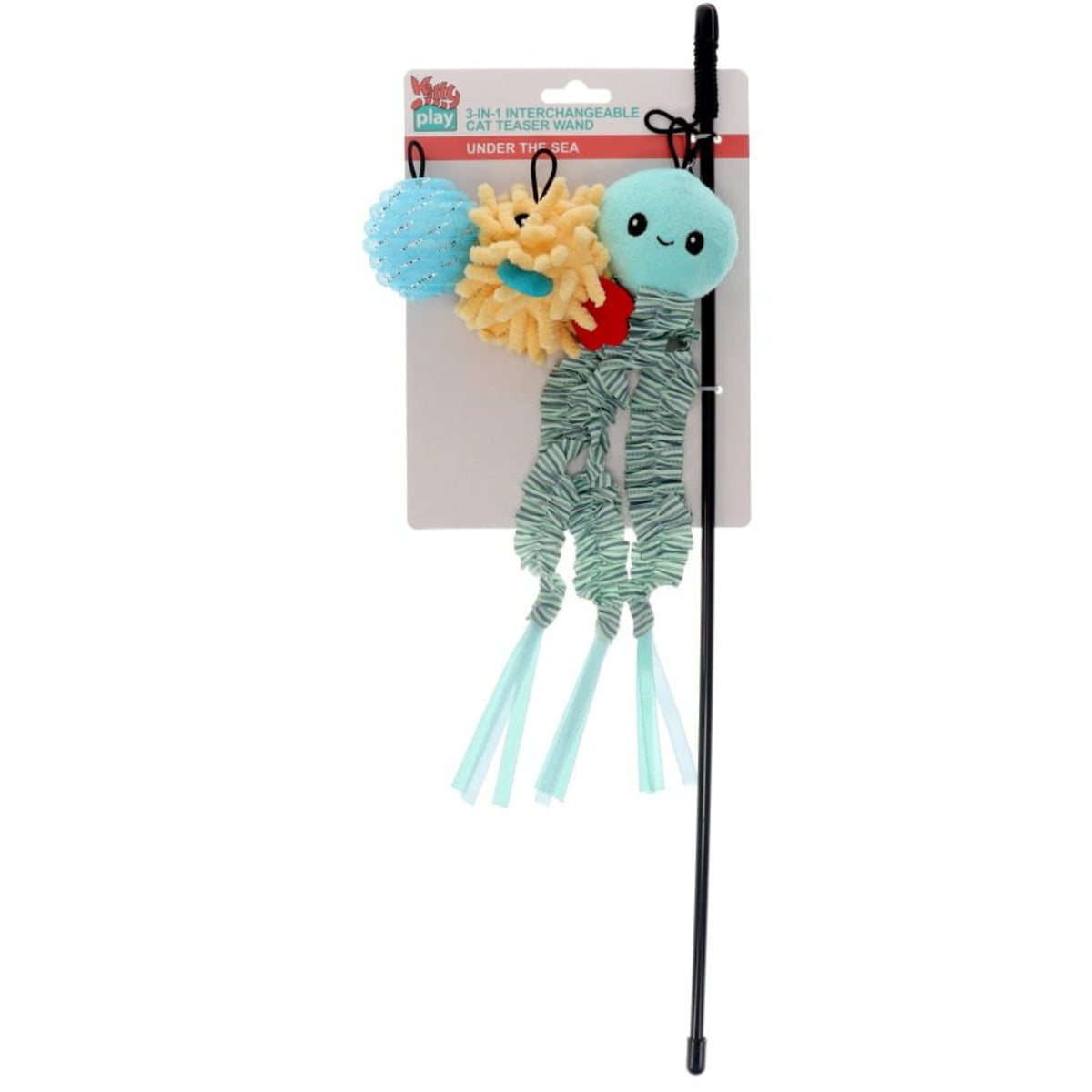 Kitty Play 3-in-1 Interchangeable Cat Teaser Wand - Under the Sea