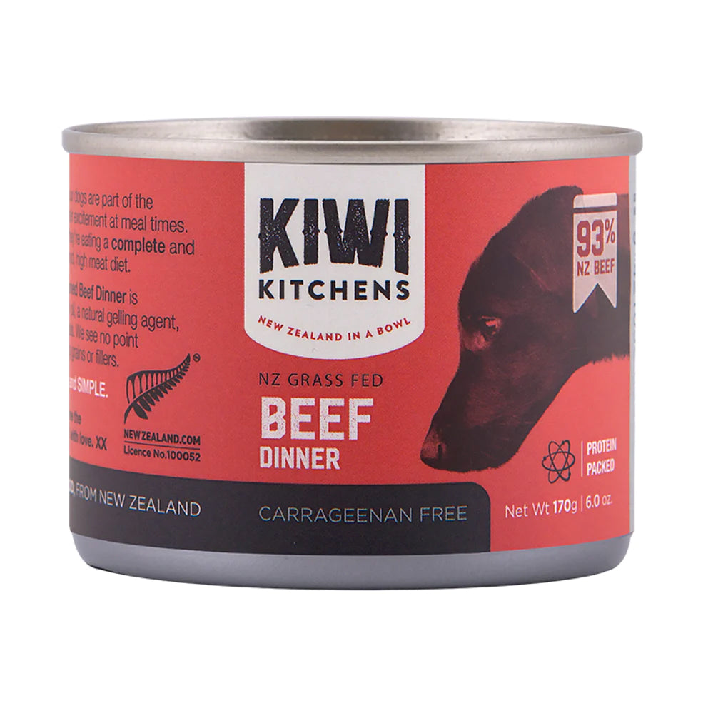 Kiwi Kitchens Wet Dog Food Beef Dinner - Single Can 170g
