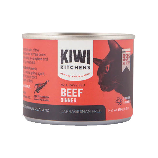 Kiwi Kitchens Wet Cat Food Beef Dinner - 170g Single Can