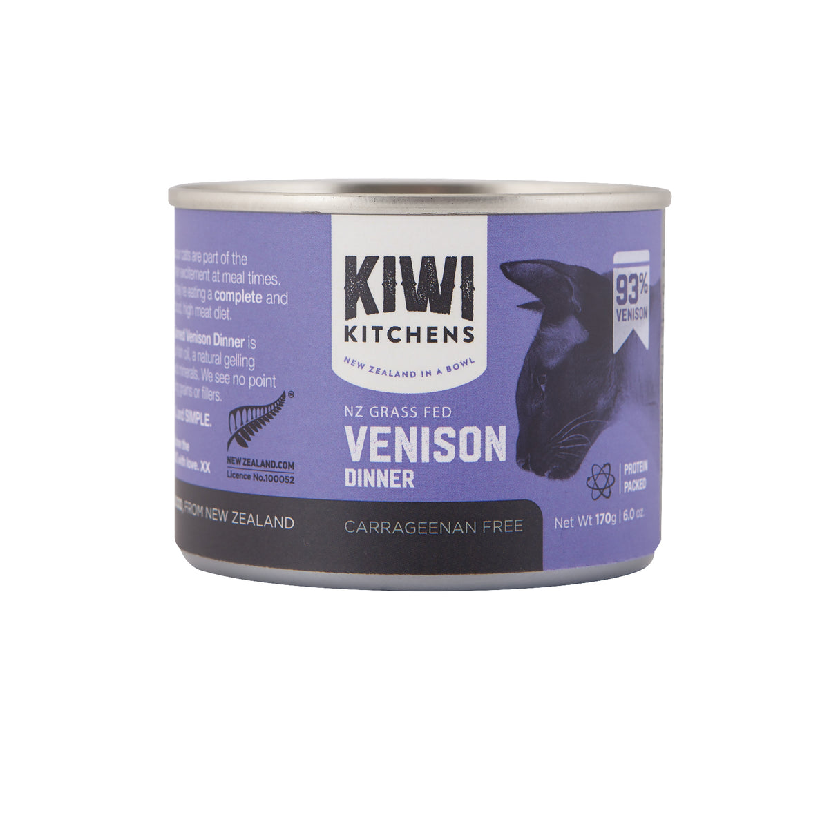 Kiwi Kitchens Wet Cat Food Venison  Dinner - 170g Single Can