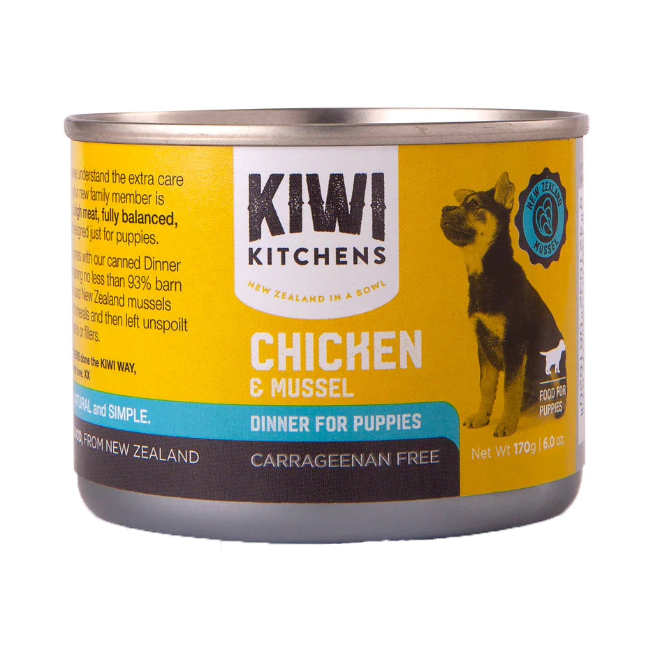 Kiwi Kitchens Wet Puppy Food Chicken &amp; Mussels Dinner - Single Can 170g