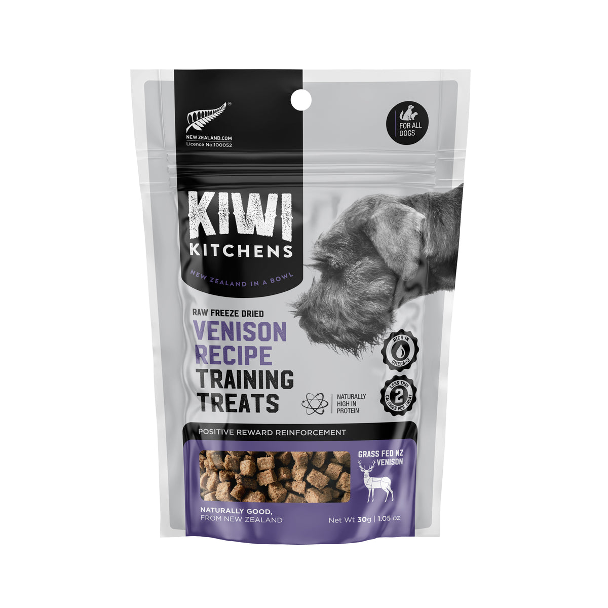 Kiwi Kitchens Raw Freeze Dried Venison Training Treats 30g