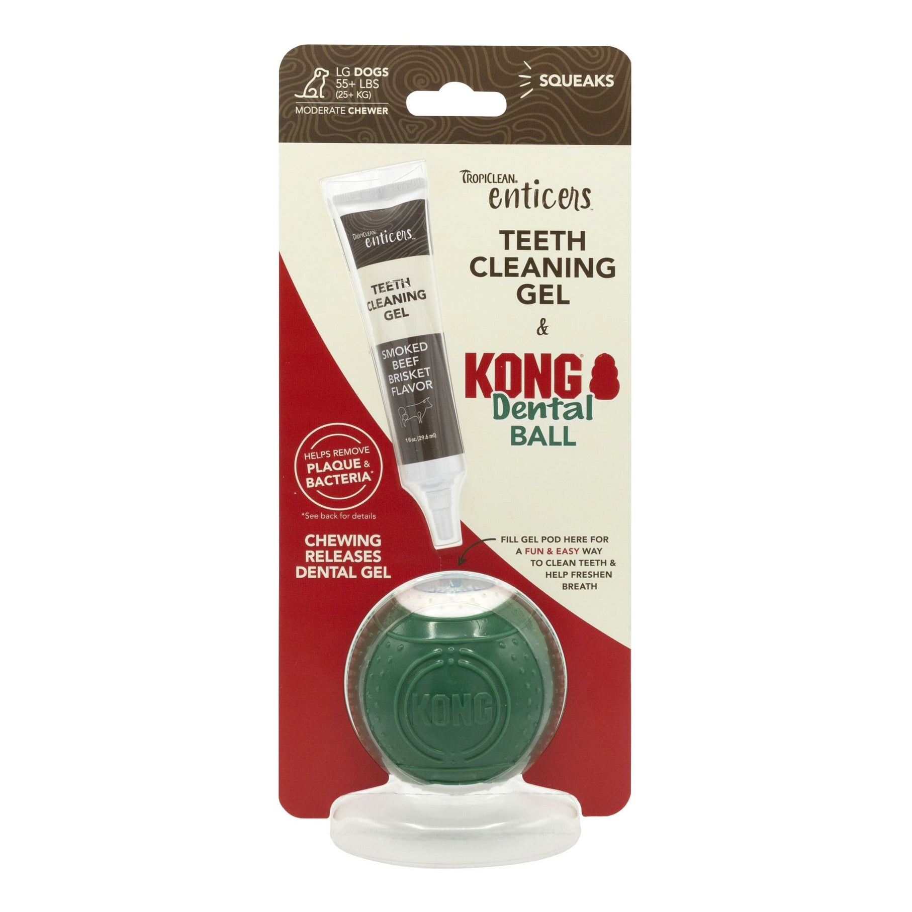 TropiClean Enticers Teeth Cleaning Gel + KONG Dental Ball