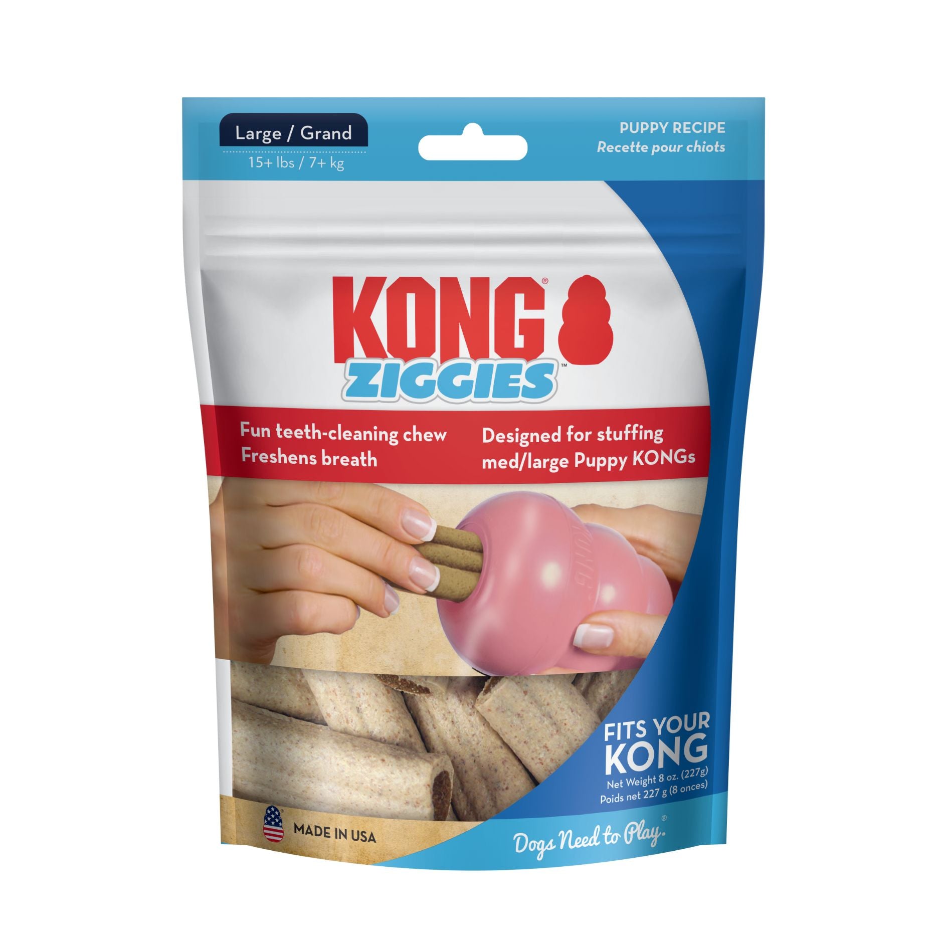 KONG Puppy Ziggies Treats Large vet-n-pet DIRECT