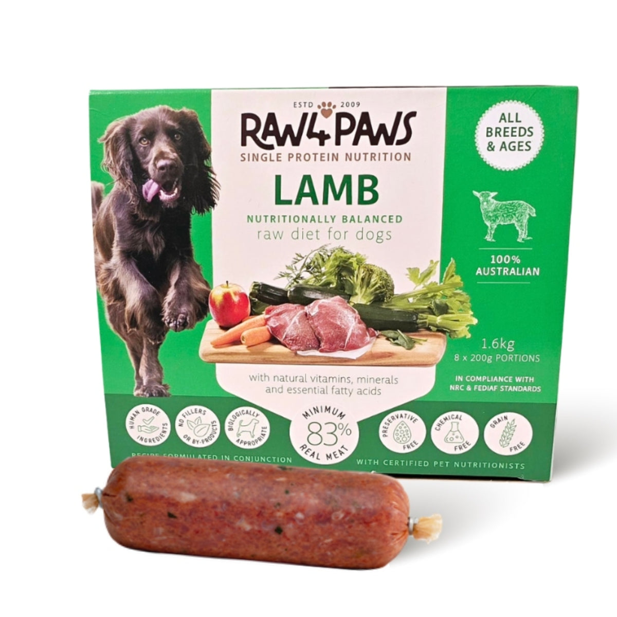 Raw4Paws Lamb Raw Diet for Dogs (Frozen - Pickup Only)