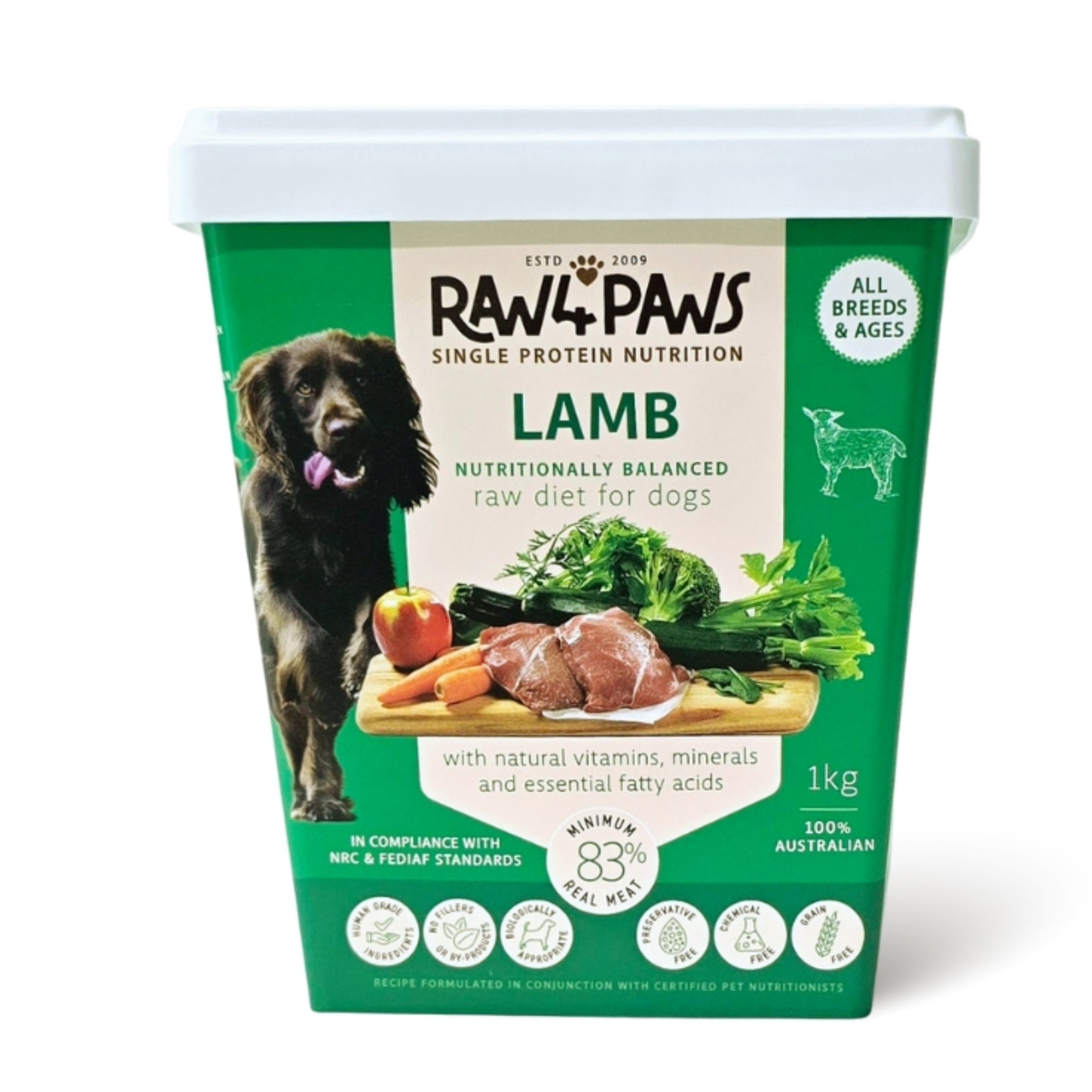 Raw4Paws Lamb Raw Diet for Dogs (Frozen - Pickup Only)