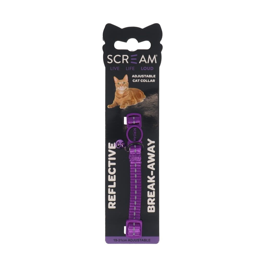 Scream Reflective Adjustable Nylon Cat Collar