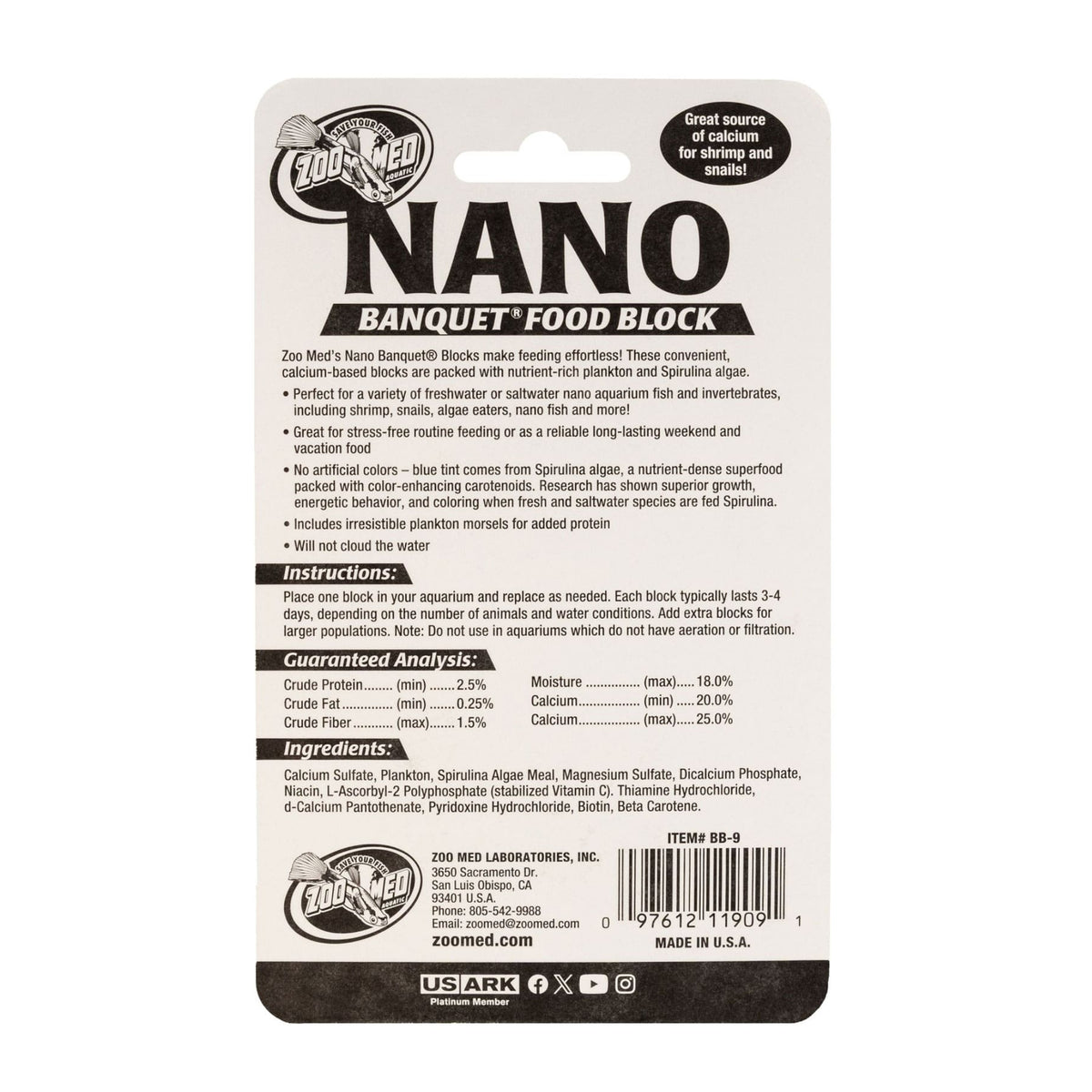Zoo Med Nano Plankton Feeding Blocks