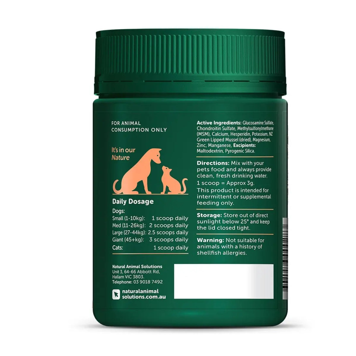 Natural Animal Solutions Joint + Ligament Mobility Support 120g