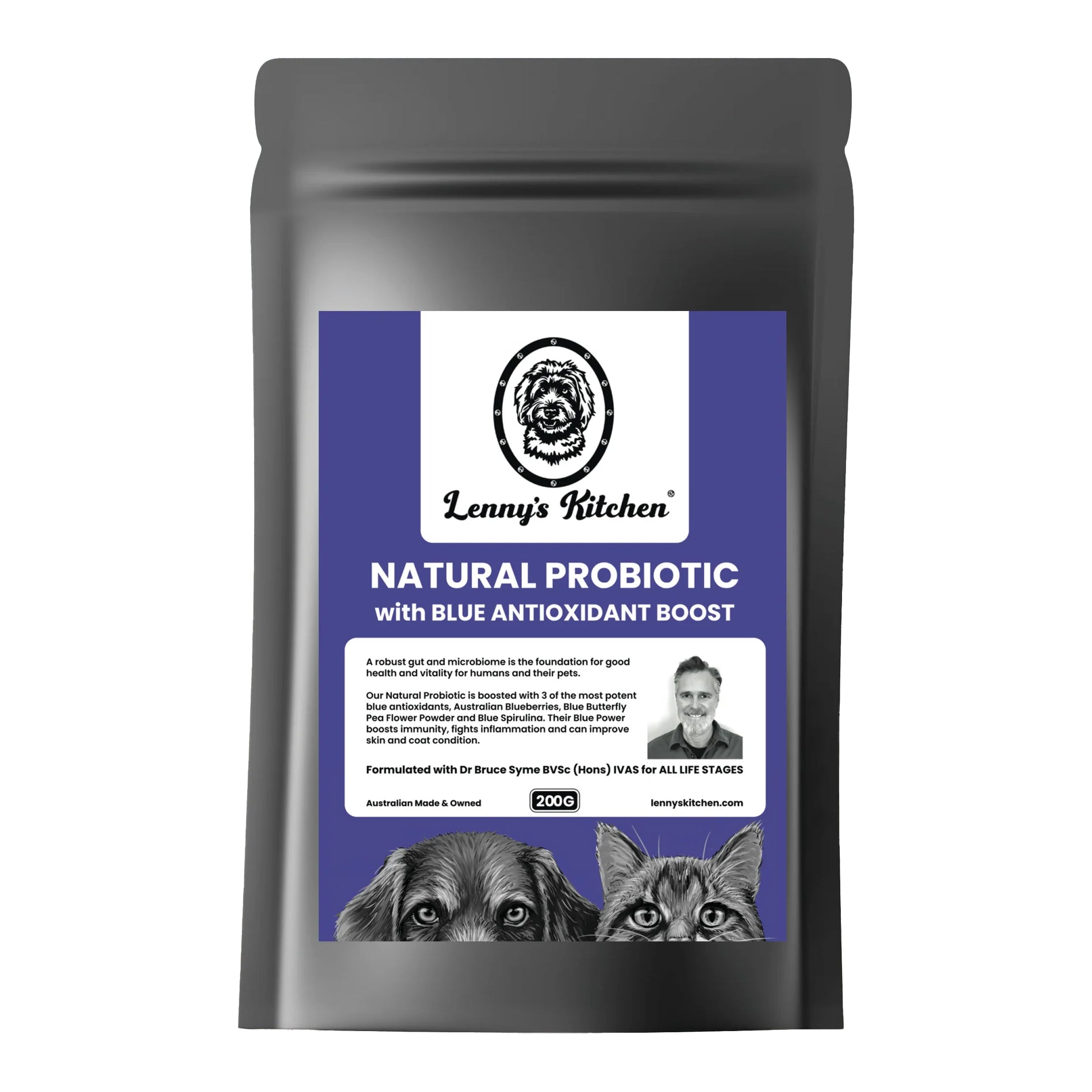 Lenny's Kitchen Natural Probiotic with Blue Antioxidant Boost
