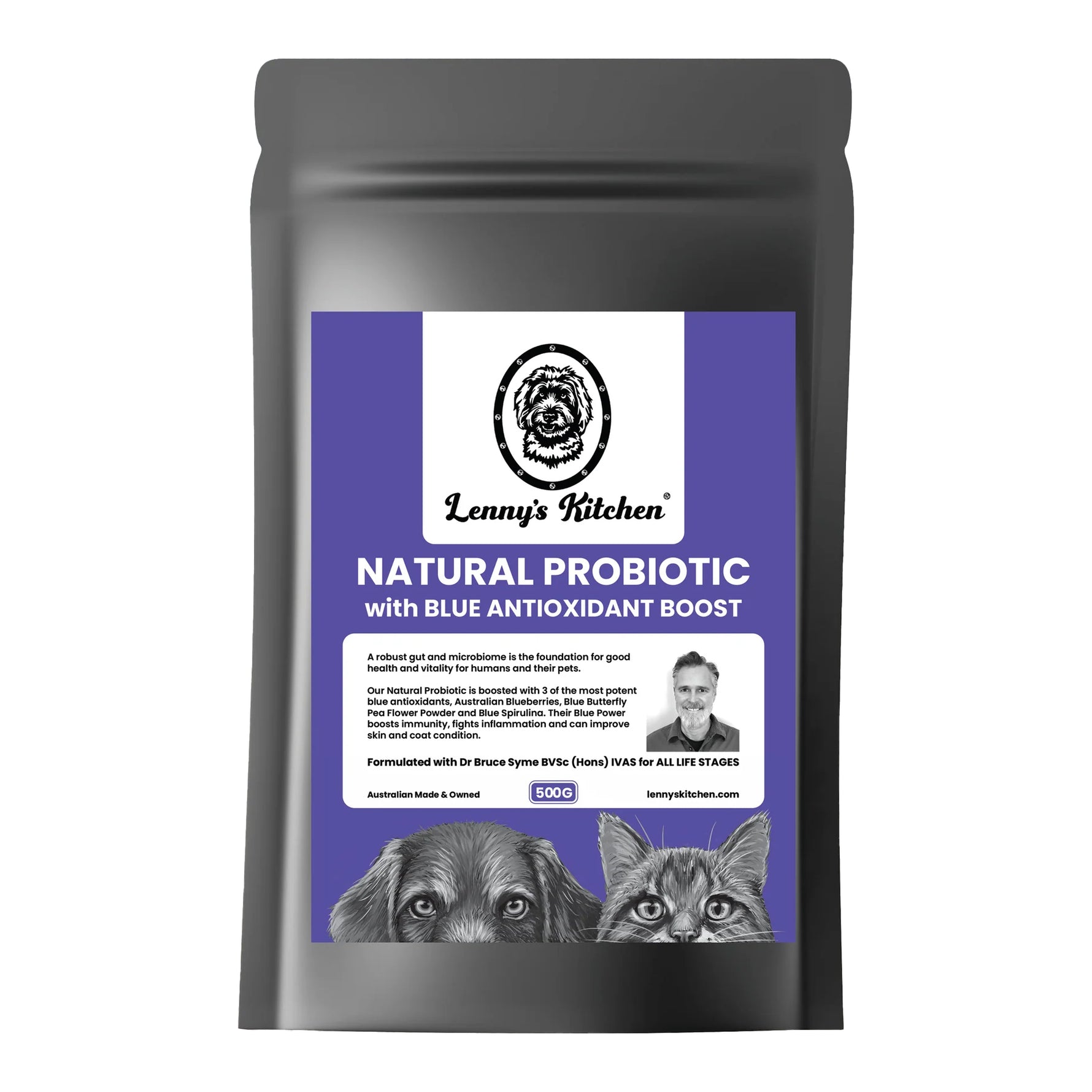 Lenny's Kitchen Natural Probiotic with Blue Antioxidant Boost
