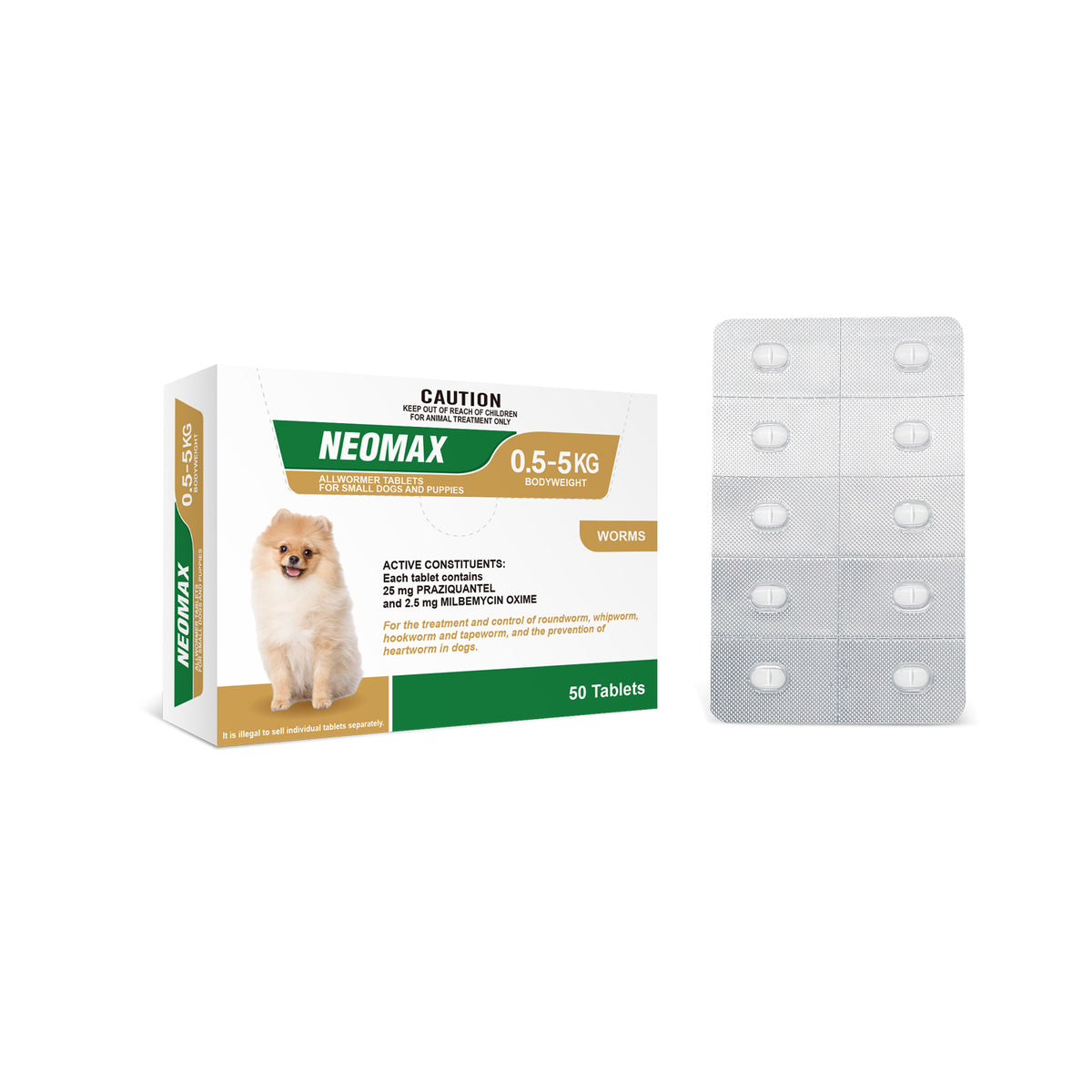 Neomax Allwormer Tablets for Small Dogs &amp; Puppies 0.5-5kg