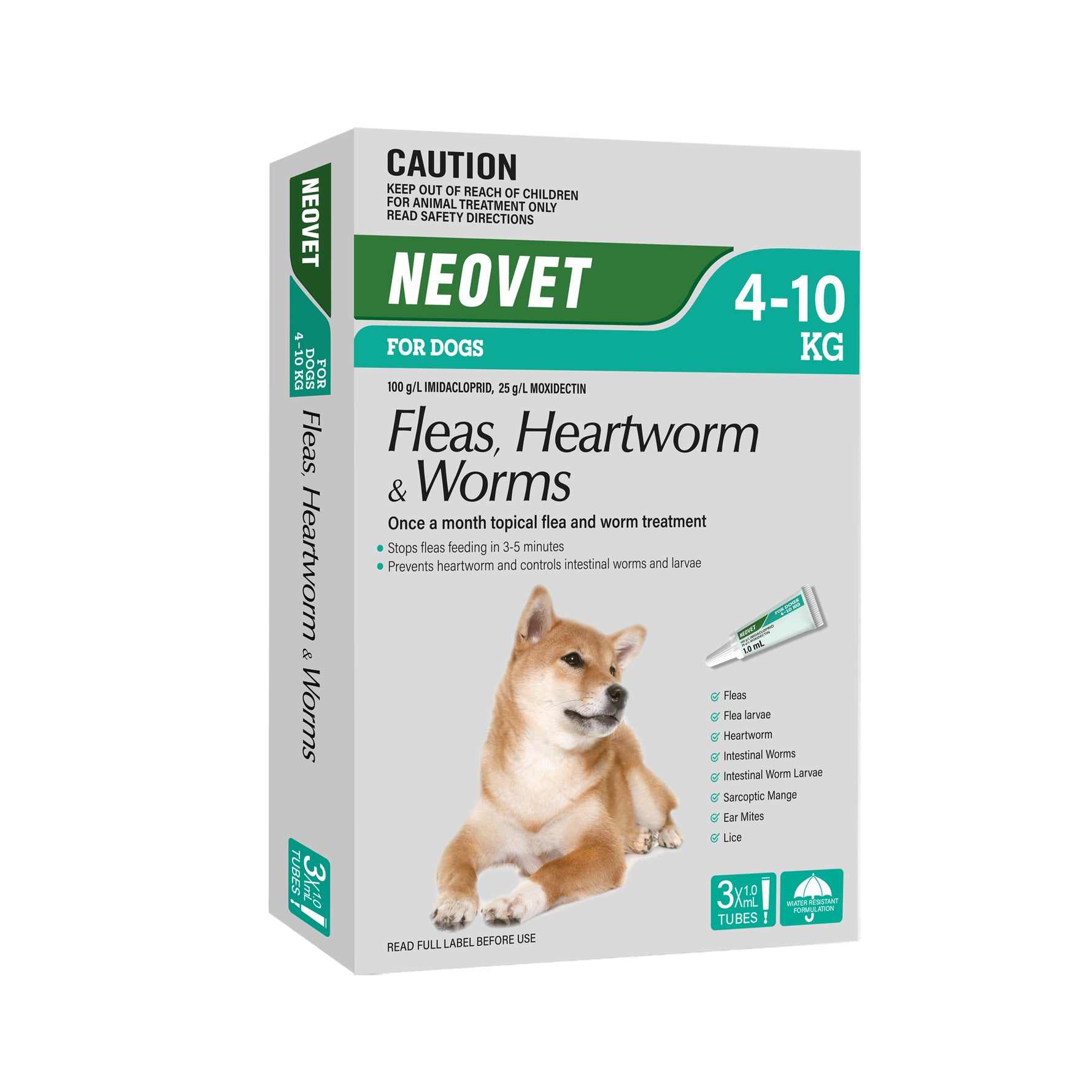 Neovet for Dogs (Fleas, Heartworm & Worms) 4-10kg