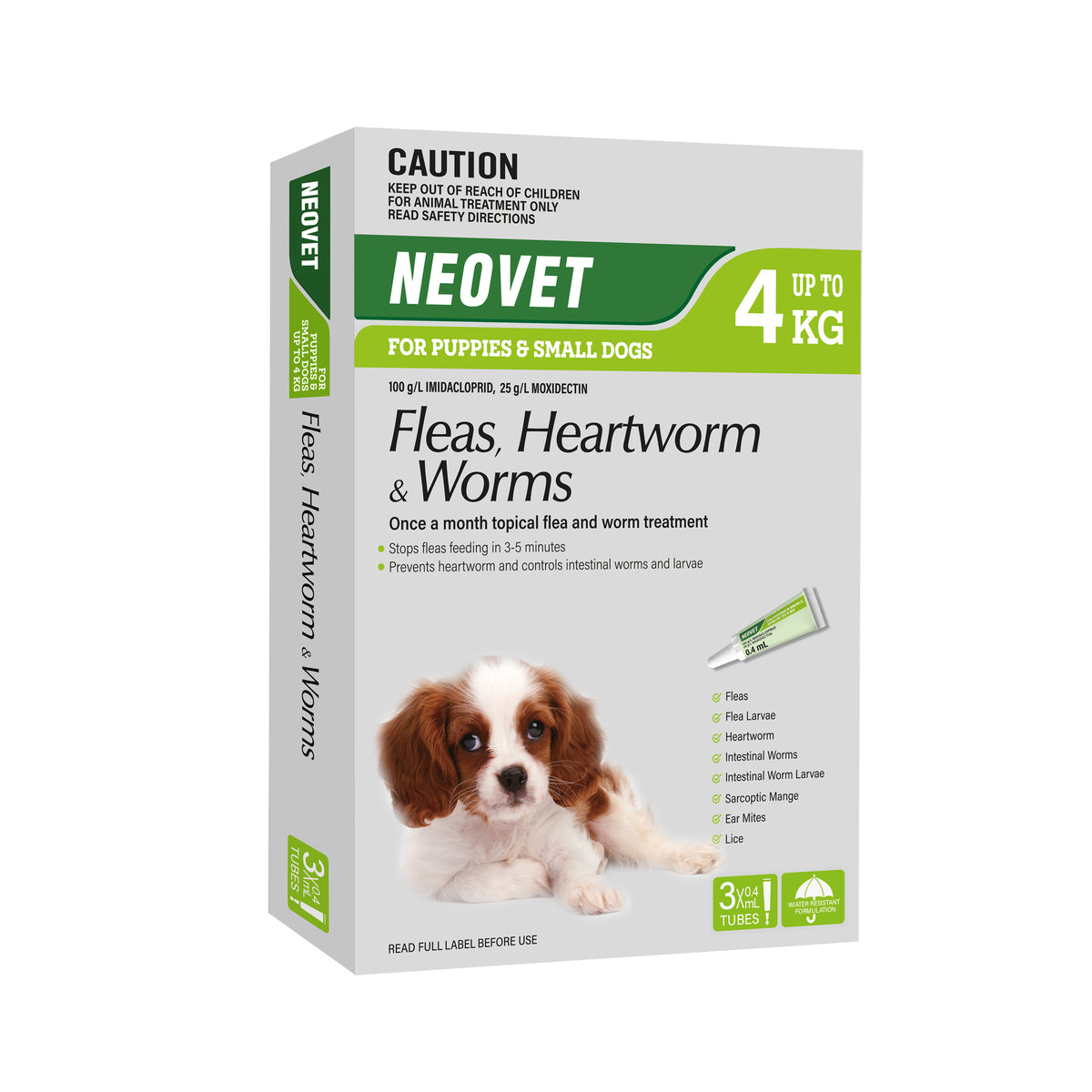 Neovet for Puppies &amp; Small Dogs (Fleas, Heartworm &amp; Worms) up to 4kg