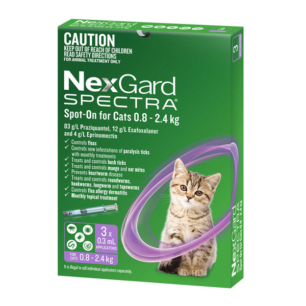 NexGard SPECTRA Spot-On for Small Cats 0.8 - 2.4kg