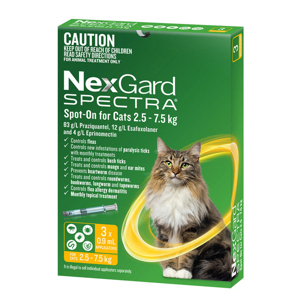 NexGard SPECTRA Spot-On for Large Cats 2.5 - 7.5kg